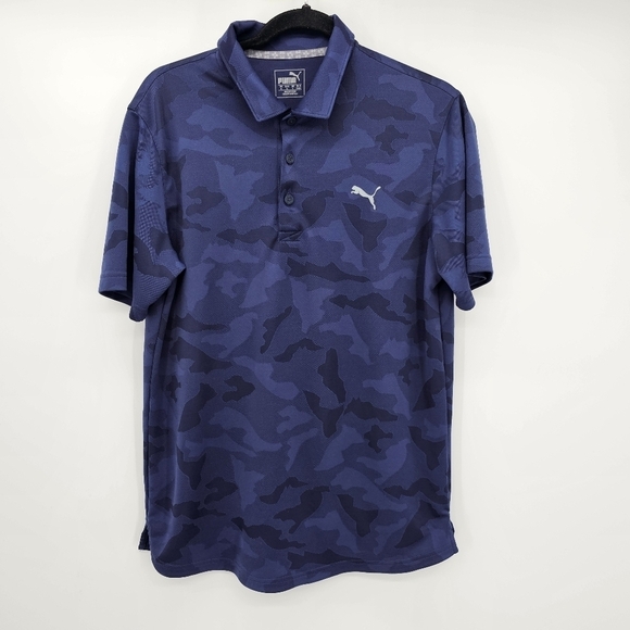Puma Quick Dri Navy Camo Polo Men's Size Medium - Picture 1 of 4